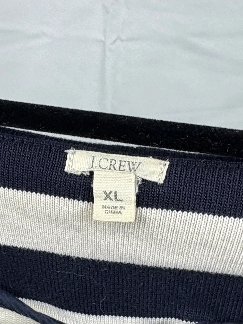 J.Crew Navy White Stripe Gold Button Cardigan Sweater XL